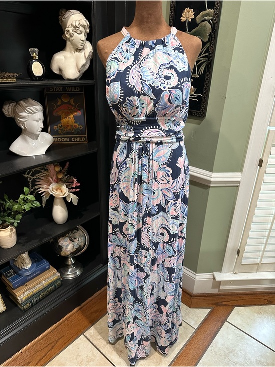martina maxi dress lilly pulitzer Lilly Pulitzer Martina Maxi Dress – “Holy Flockamolie” Print – Size M
